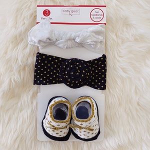 *NEW* Baby Gear BG Headwrap & Sock Set